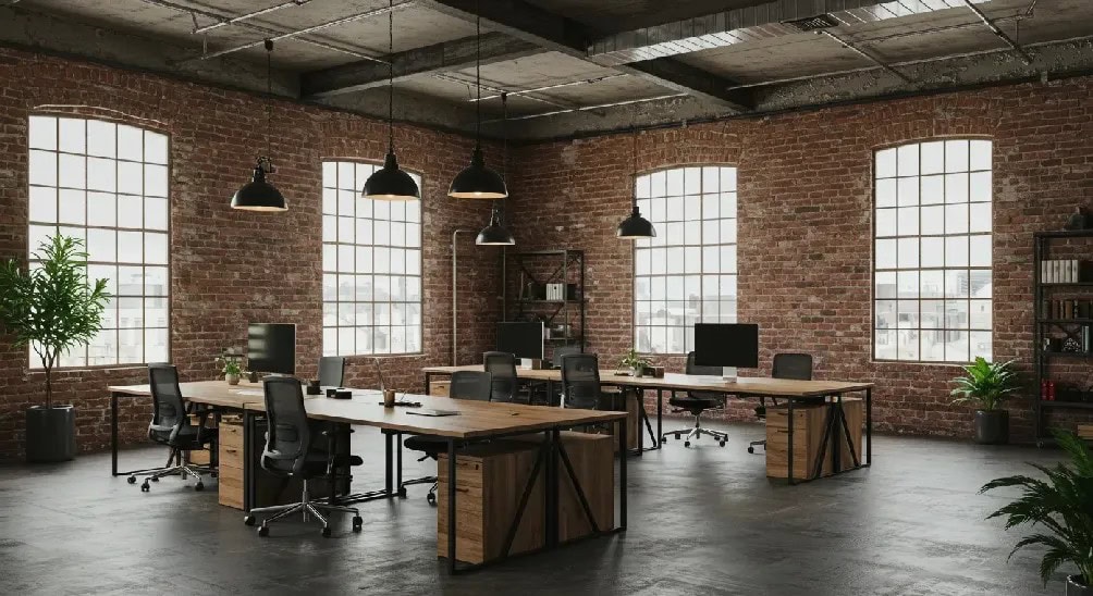 Industriální styl kanceláře
