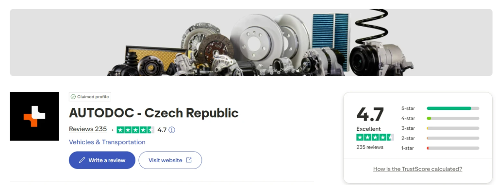 Hodnocení z Trustpilot Hodnocení z Trustpilot